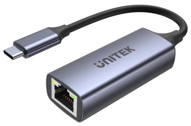 Adapteris Unitek USB-C - RJ-45 USB-C male, RJ-45 female, pilka