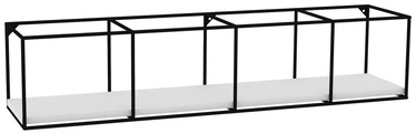 Sienas plaukts Kalune Design Miray, balta/melna, 115 cm x 25.5 cm x 25.5 cm