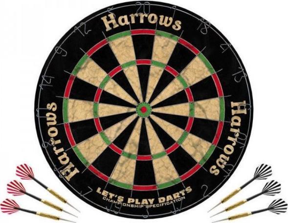Noolemäng Harrows Let's Play Darts, must/punane/kollane, 7 tk