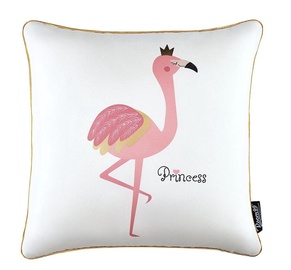 Dekoratiivpadjapüür Room99 Flamo Princess, valge/roosa, 450 mm x 450 mm