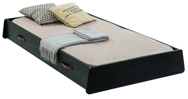 Ištraukiama lova viengulė Kalune Design Dark Metal Pull-Out, juoda, 194 x 103 cm
