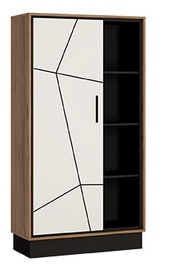 Гардероб MN BROR01, белый/черный/дубовый, 37 см x 85.4 см x 148 см