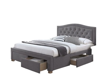 Кровать Electra Velvet, 160 x 200 cm, серый, с решеткой