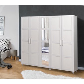 Skapis Kalune Design Victoria, balta, 50 cm x 220 cm x 201 cm, with mirror