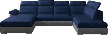 Stūra dīvāns Evanell Kronos 09, Paros 05, pelēka/tumši zila, kreisais, 216 x 330 cm x 102 cm