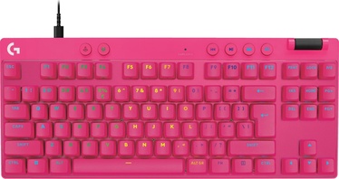 Klaviatuur Logitech G Pro X TKL Rapid Magnetic Analog, Inglise (US), roosa