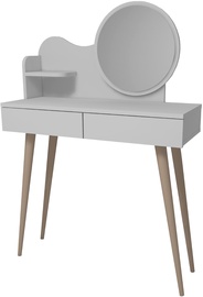 Kosmētikas galds Kalune Design Gutty 550ARN2750, balta, 90 cm x 35 cm x 132.2 cm, with mirror
