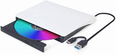 Ārējais optiskais diskdzinis Gembird DVD-USB-03-BW, 360 g, balta