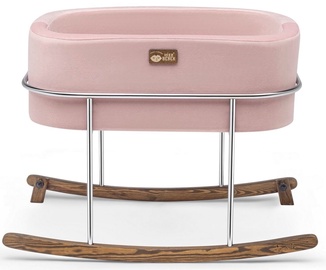 Люлька для младенцев Kalune Design Hier Cradle, розовый/хромовый/дерево, 90 x 58 см
