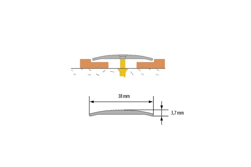 Savienojošā lente Cezar W-AL-LPOR-C23-090, zelta, 0.9 m x 38 mm