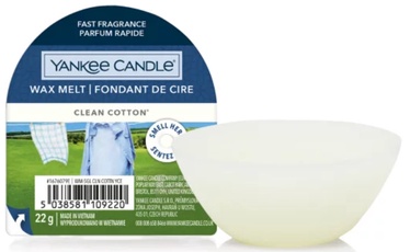 Воск, ароматический Yankee Candle Wax Melt Clean Cotton, 8 час, 22 г, 15 мм x 56 мм
