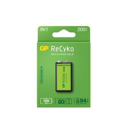 Uzlādējamās baterijas GP GPRHV208R075, 9 V, 200 mAh