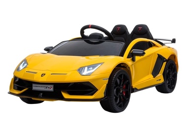 Bezvadu automašīna Lean Toys Lamborghini Aventador, dzeltena