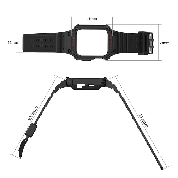 Ремешок Hurtel Protect Strap Band With Case Apple Watch 45/44/42mm, черный/желтый