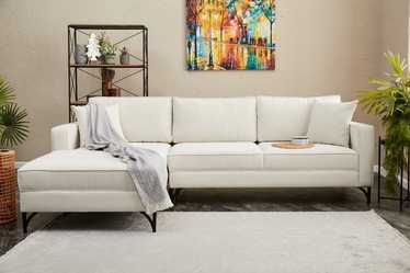 Stūra dīvāns Hanah Home Berlin, melna/krēmkrāsa, kreisais, 181 x 258 x 83 cm
