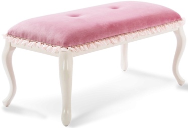 Taburete Kalune Design Ottoman Dream, balta/rozā, 43 cm x 92 cm x 45 cm