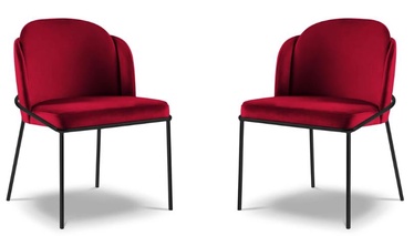 Valgomojo kėdė Micadoni Home Limmen Velvet, matinė, raudona, 56 cm x 58 cm x 79 cm, 2 vnt.