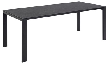 Pusdienu galds Actona Brentford Fairbanks, melna, 2000 mm x 900 mm x 750 mm