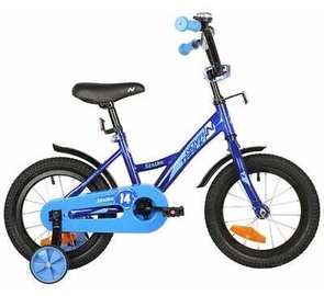 Vaikiškas dviratukas su papildomais ratukais Novatrack Strike, mėlynas, 14"