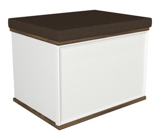 Пуф Kalune Design Lonya, коричневый/белый, 60 см x 45 см x 47 см