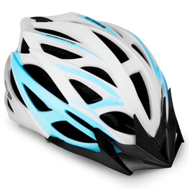 Велосипедный шлем универсальный Spokey Femme, синий/белый, 55-58 см