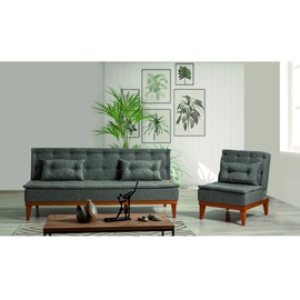 Dīvāns Hanah Home Fuoco Set, tumši pelēka, 80 x 184 x 80 cm
