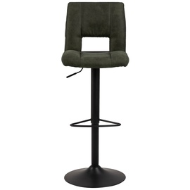Bāra krēsls Sylvia, melna/olīvzaļa, 52 cm x 41.5 cm x 115 cm