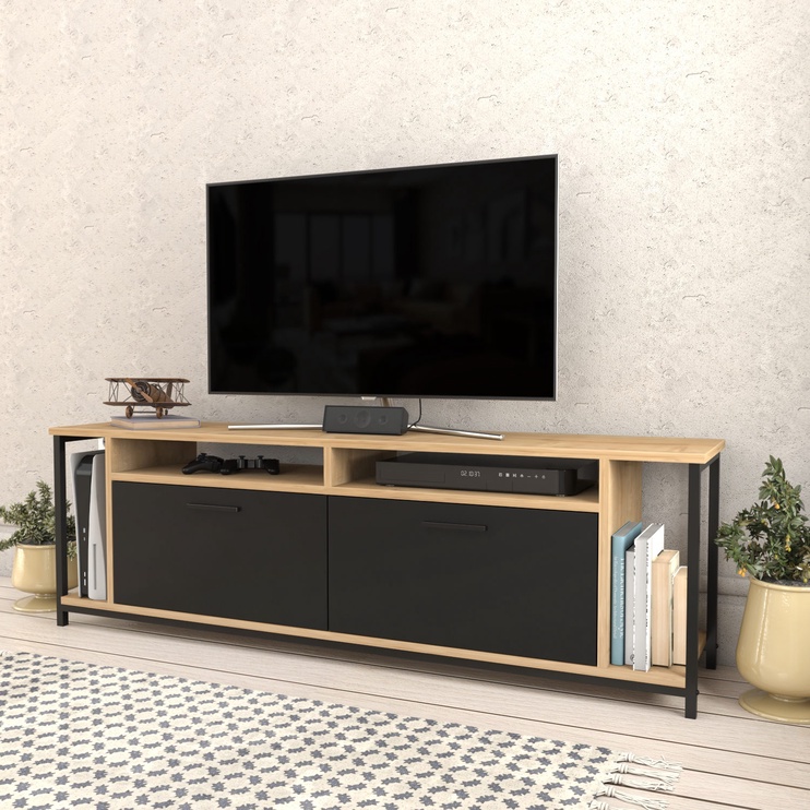 TV-laud Kalune Design Omar, must/tamm, 35 cm x 160 cm x 50.8 cm