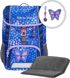 Mokyklinė kuprinė Step By Step Butterfly, mėlyna/violetinė, 26 cm x 17 cm x 35 cm