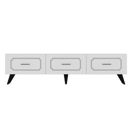TV staliukas Kalune Design Calista, baltas, 31.8 cm x 180 cm x 45 cm