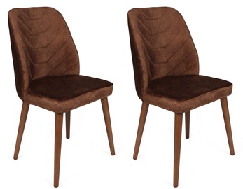 Ēdamistabas krēsls Kalune Design Dallas 556 974NMB1660, matēts, brūna/valriekstu, 49 cm x 50 cm x 90 cm, 2 gab.