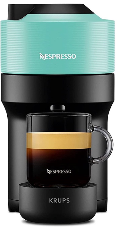 Капсульная кофемашина Krups Nespresso Vertuo Pop XN9204, черный/мятный