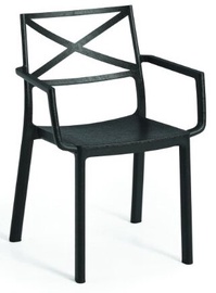 Садовый стул Keter Metalix Armrest 249182, черный, 53 см x 60 см x 81 см