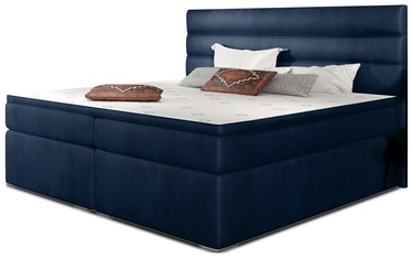 Кровать двухместная континентальная Softy Monolith 77, 180 x 200 cm, синий, с матрасом