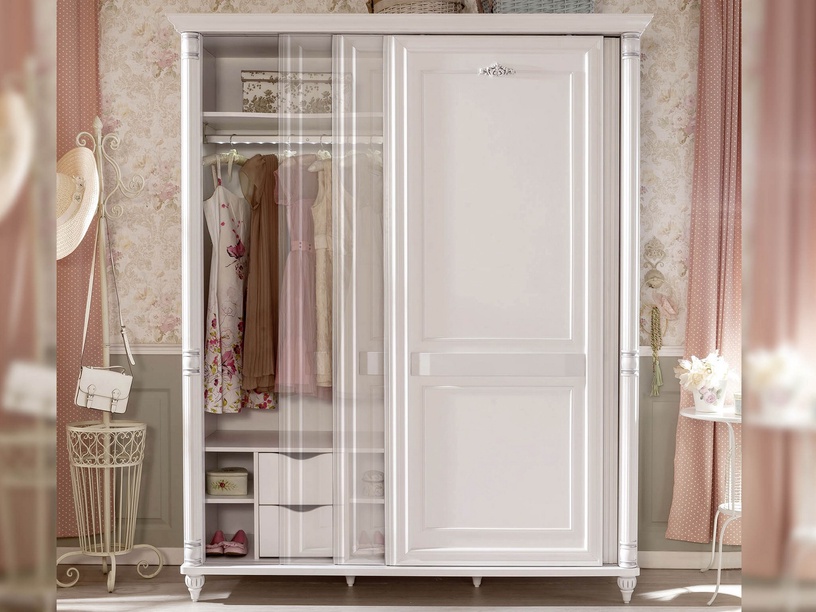 Riidekapp Kalune Design Romantic 813CLK3928, valge, 170 cm x 64 cm x 210 cm