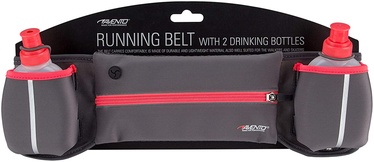 Soma uz jostas vietu Avento Running Belt With 2 Bottles, rozā/pelēka, 0.38 l