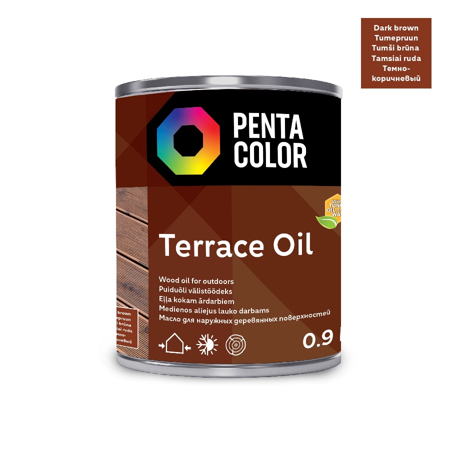 TerasųaliejusPentacolorTerraceOil,tamsiairuda,0.9l