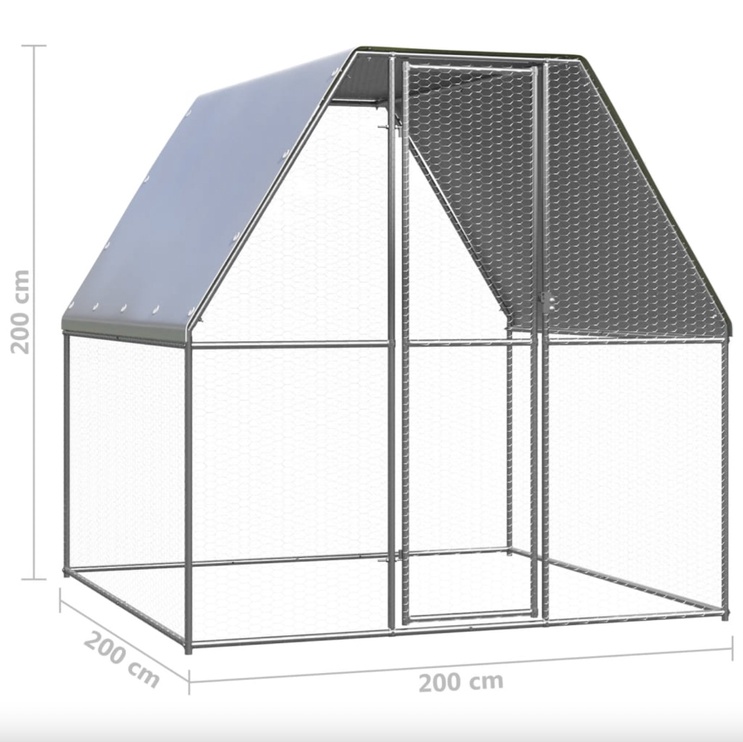 Клетка для птиц VLX Outdoor Chicken Cage 150776, 2000 мм x 2000 мм x 2000 мм