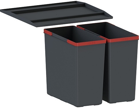 Atkritumu šķirošanas sistēma Franke Easysort 450-2-0, 2 x 14.5l l, melna