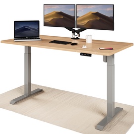 Laud reguleeritava kõrgusega Desktronic HOME ONE, hall/tamm