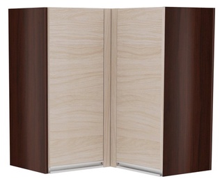Верхний кухонный шкаф Bodzio Sandi Corner KSSNG-LA/OR, бежевый/ореховый, 650 мм x 650 мм x 720 мм