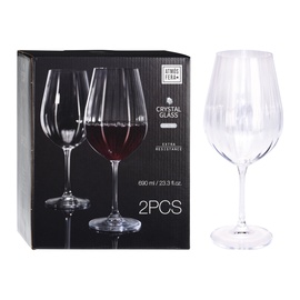 Vīna glāžu komplekts SR4000090, kristāls, 0.69 l, 2 gab.