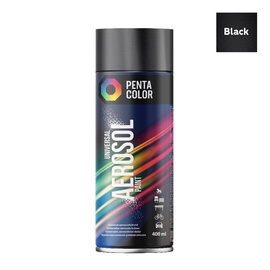 Aerozoliniai dažai Pentacolor Universal, paprastieji, blizgi juoda, 0.4 l