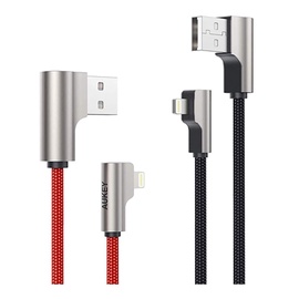 Кабель Aukey CB-AL01, Lightning/USB, 2 м, черный/красный