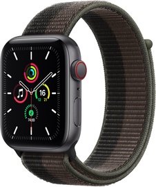 Умные часы Apple Watch SE GPS + Cellular, 44mm Space Grey Aluminium Case with Tornado/Grey Sport Loop, черный