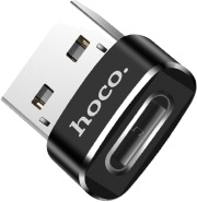 Adapteris Hoco USB - USB-C USB male, USB-C female, melna