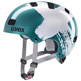Шлемы велосипедиста подростковые Uvex Kid 3, серебристый/бирюзовый, 51-55 см