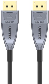 Kabelis Unitek 8K Fiber Optic DisplayPort 1.4 Cable (8K @60Hz, 4K 144Hz, 1440p @240Hz) DisplayPort 1.4, DisplayPort 1.4, 20 m, pilka