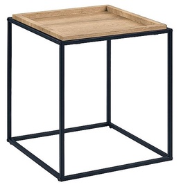 Журнальный столик Loft Merida B, черный/дубовый, 500 мм x 500 мм x 550 мм