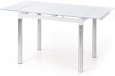 Обеденный стол c удлинением Logan 2, белый/хромовый, 96 см x 70 см x 75 см